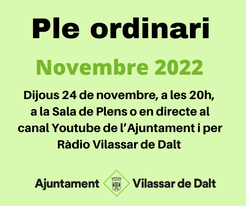 Ple del mes de novembre