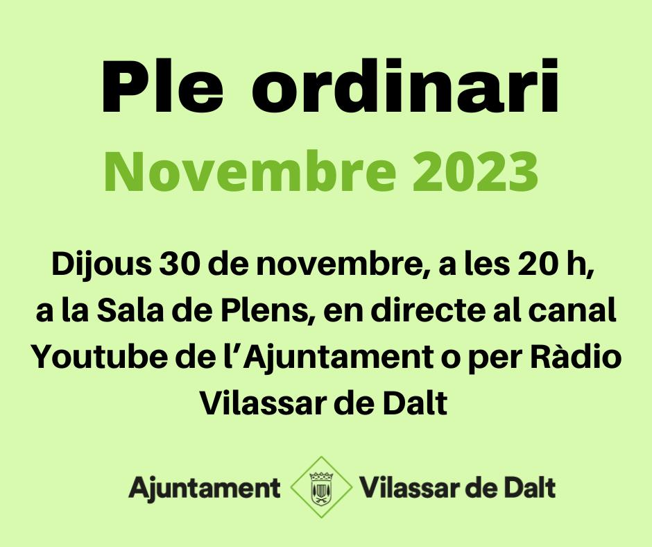 Ple del mes de novembre 