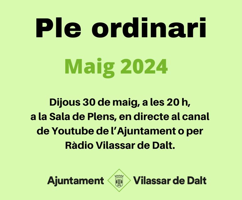 Ple ordinari de maig 2024 