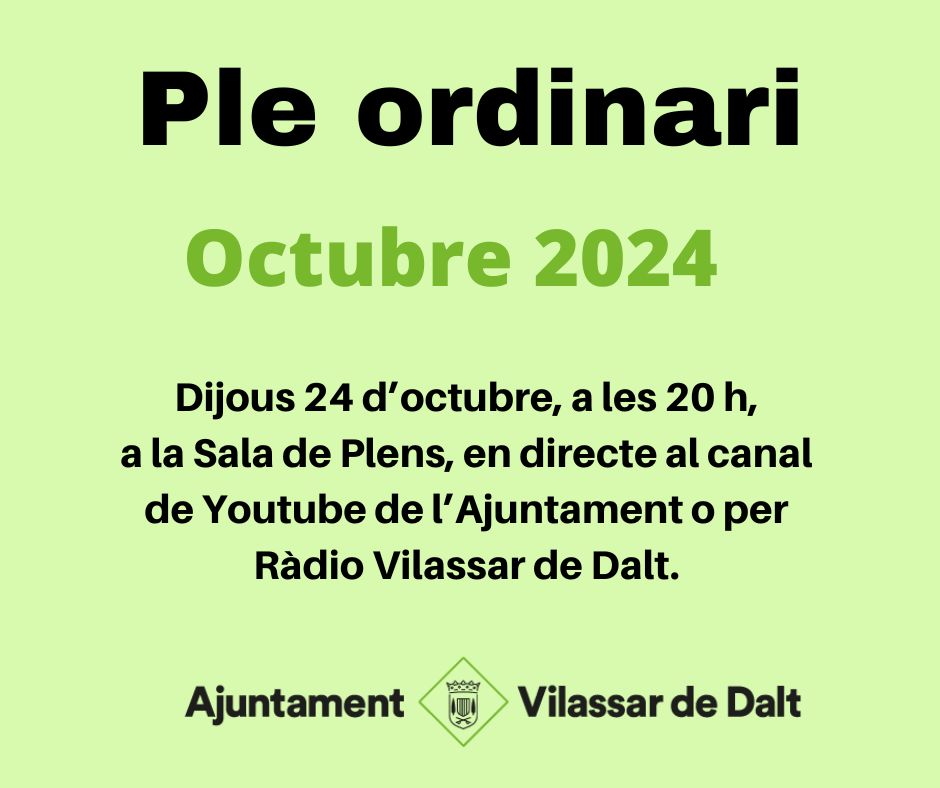 Ple del mes d'octubre 2024