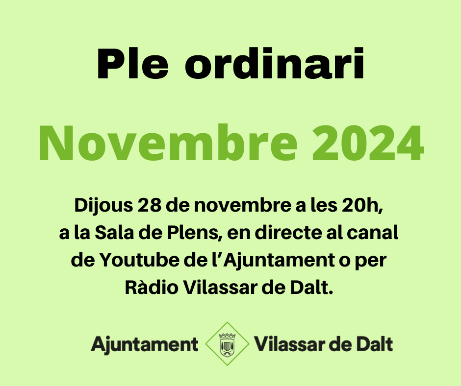 Ple del mes de novembre 2024