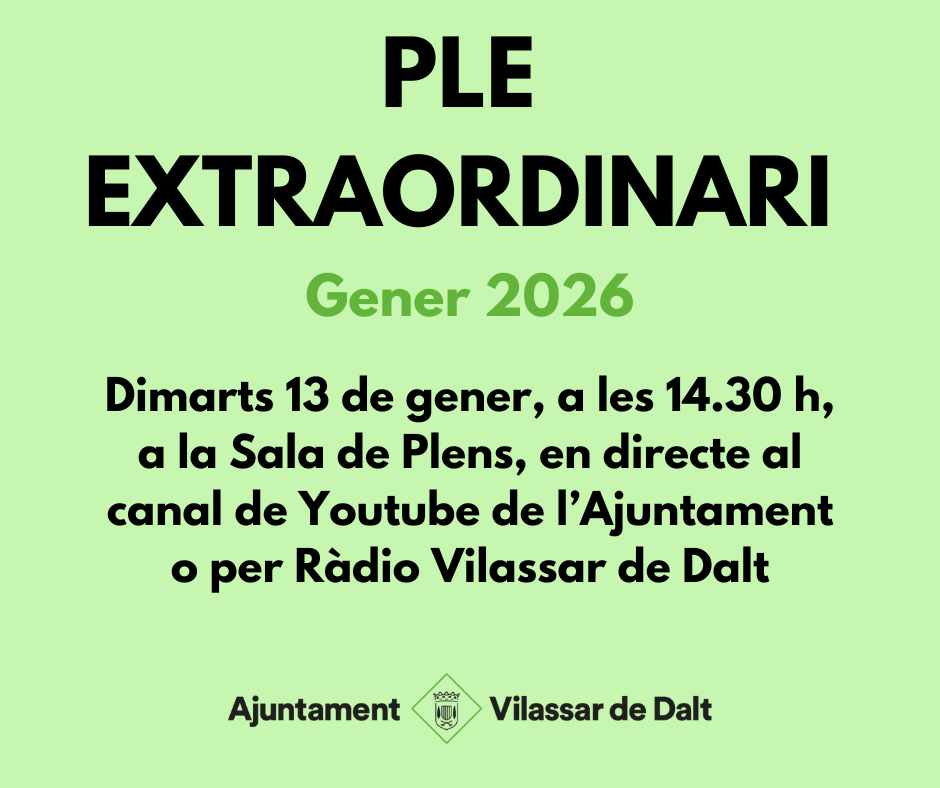 Ple extraordinari del mes de gener  