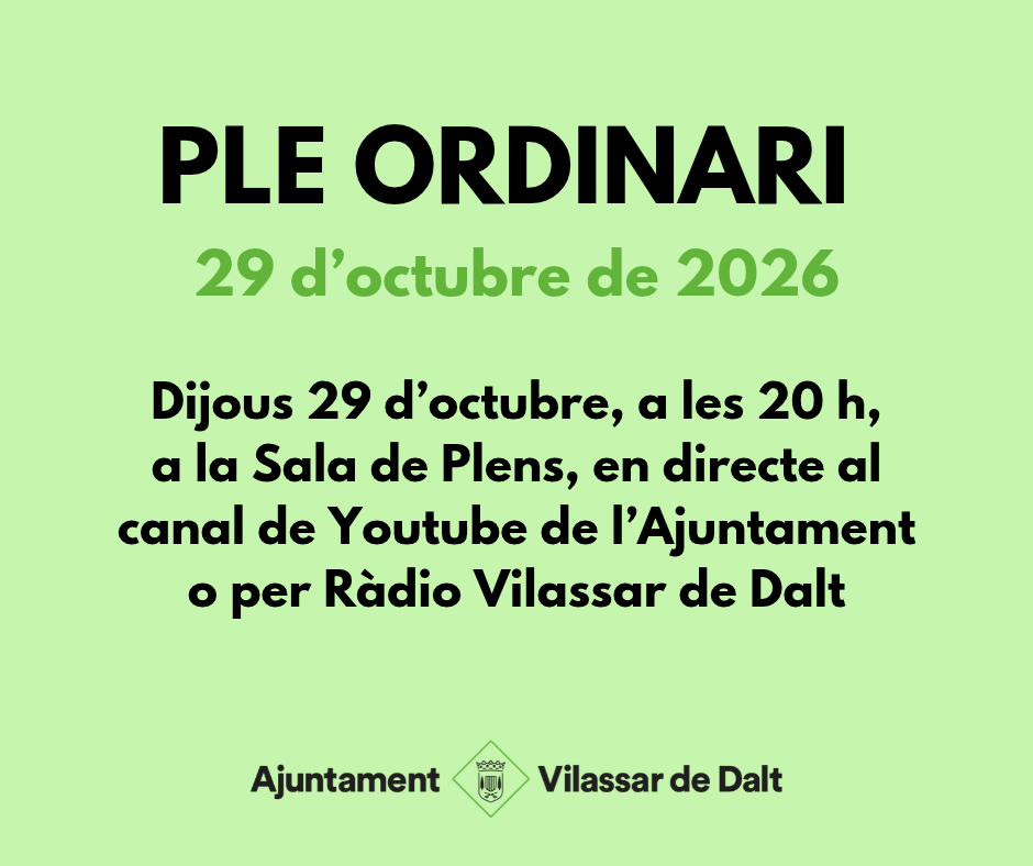Ple ordinari del mes d'octubre