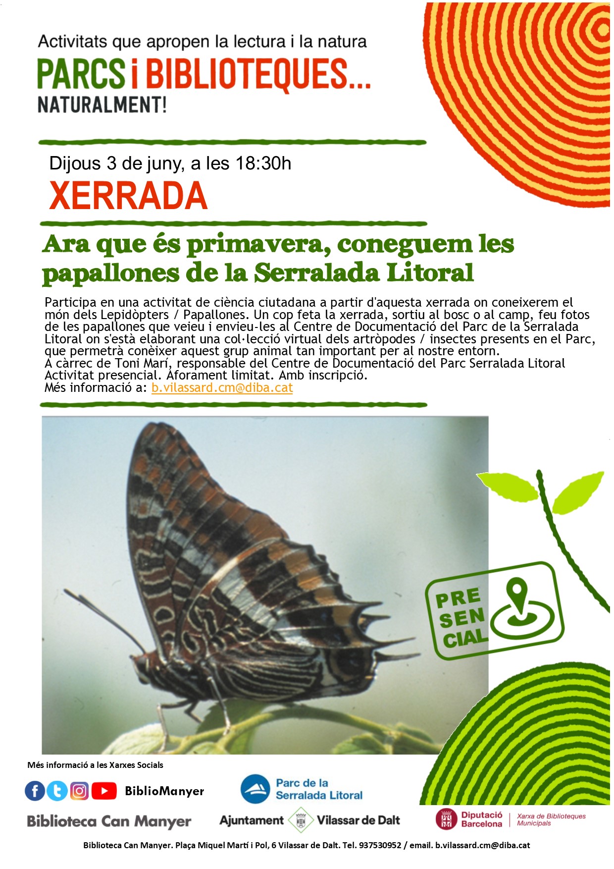 Xerrada: Ara que és primavera, coneguem les papallones de la Serralada Litoral!