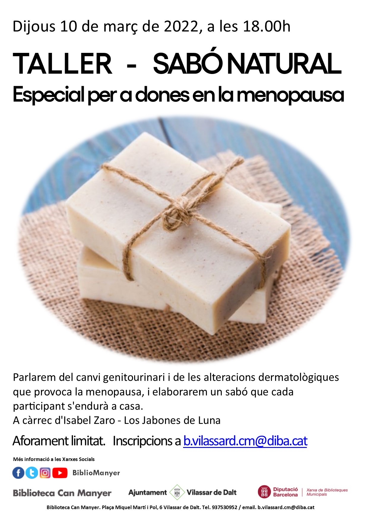 Taller: Sabó natural, especial per a dones en la menopausa