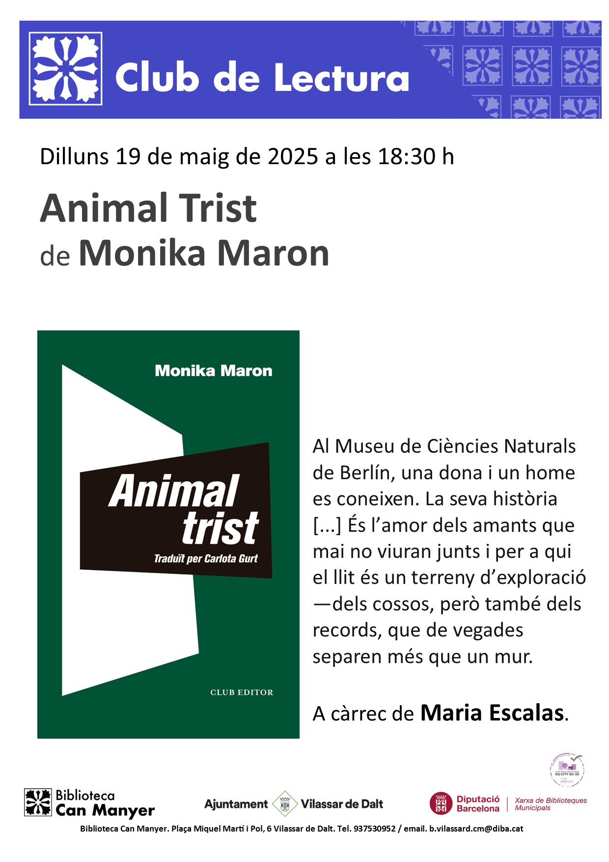 Club de lectura: 'Animal trist'