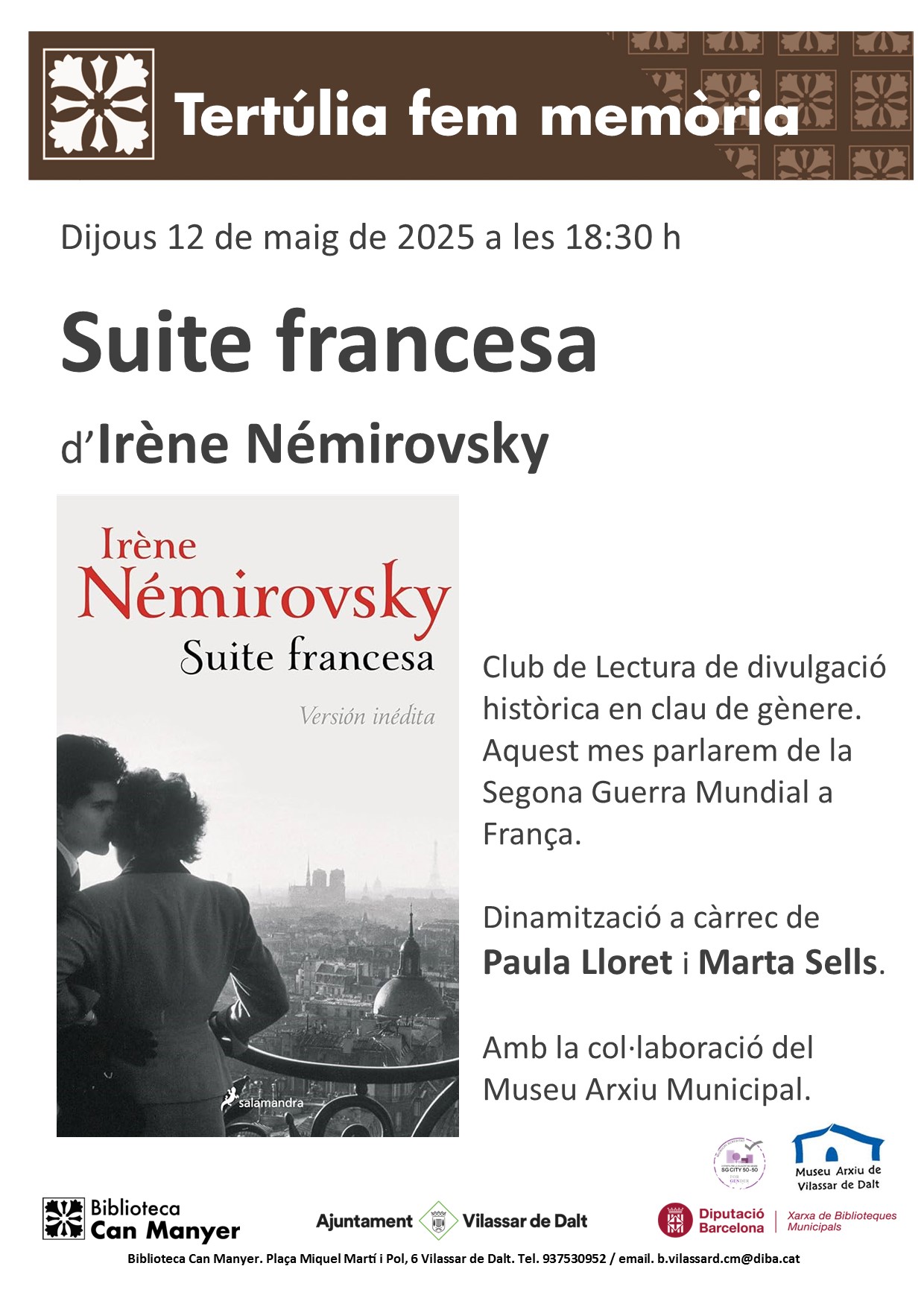 Tertúlia Fem memòria: 'Suite francesa'