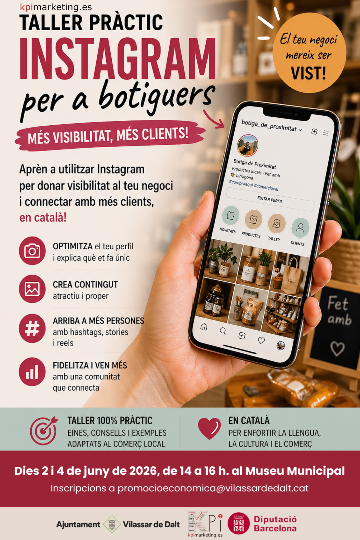 Curs d'Instagram per a comerços