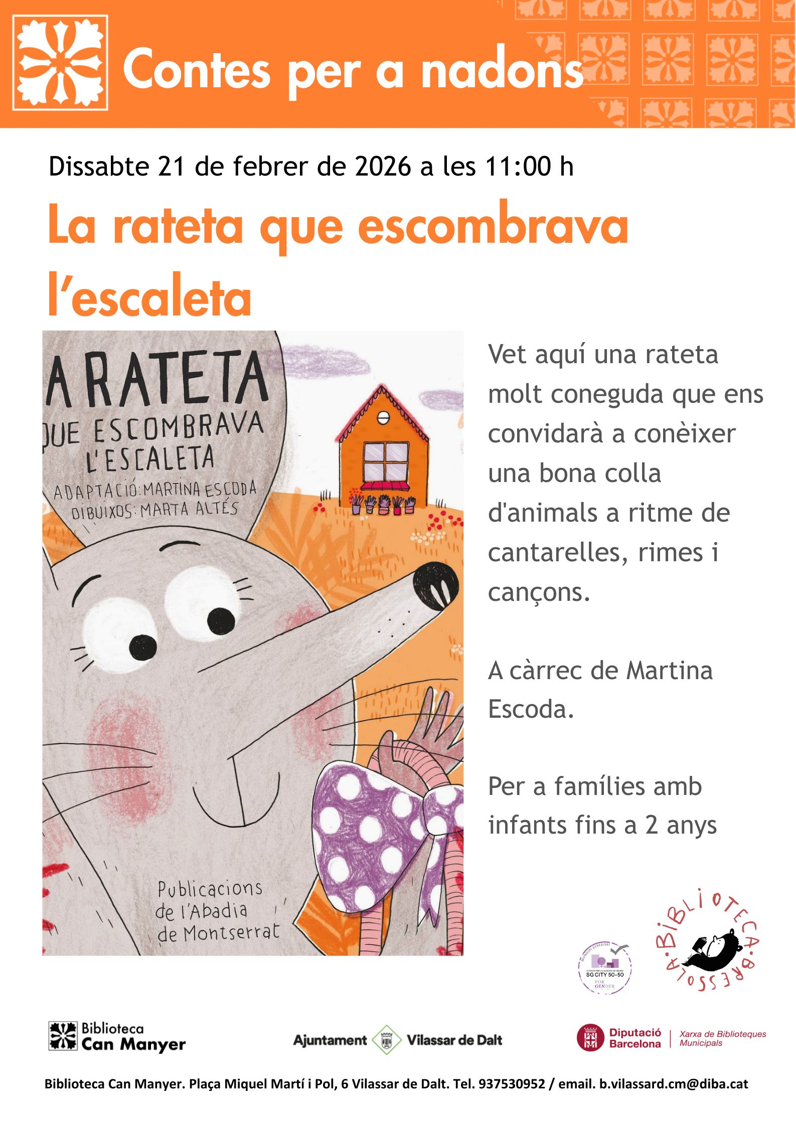 Contes per a nadons: 'La rateta que escombrava l�??escaleta'