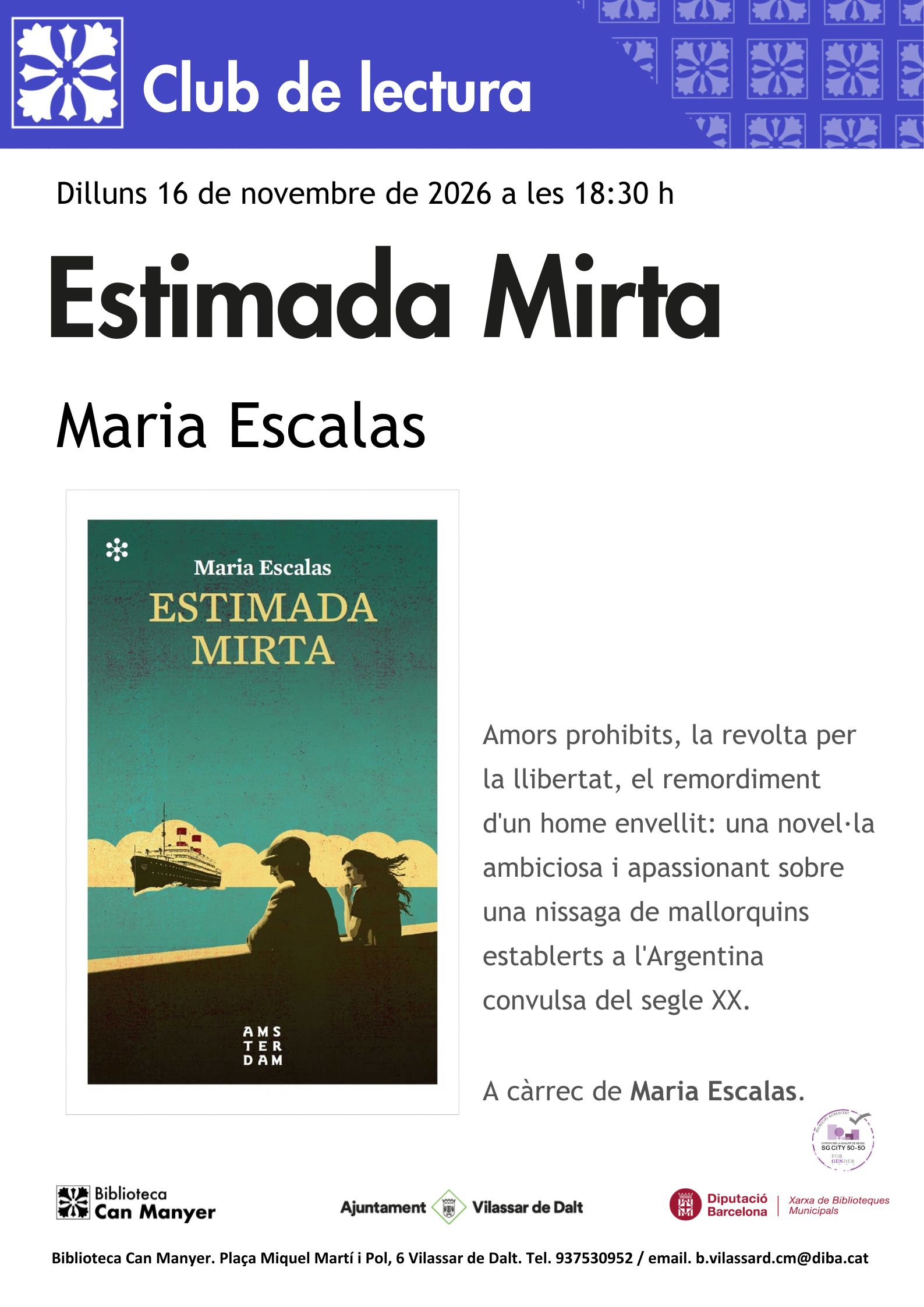 Club de lectura: 'Estimada Mirta'