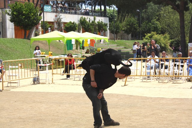 demostració al perro verde