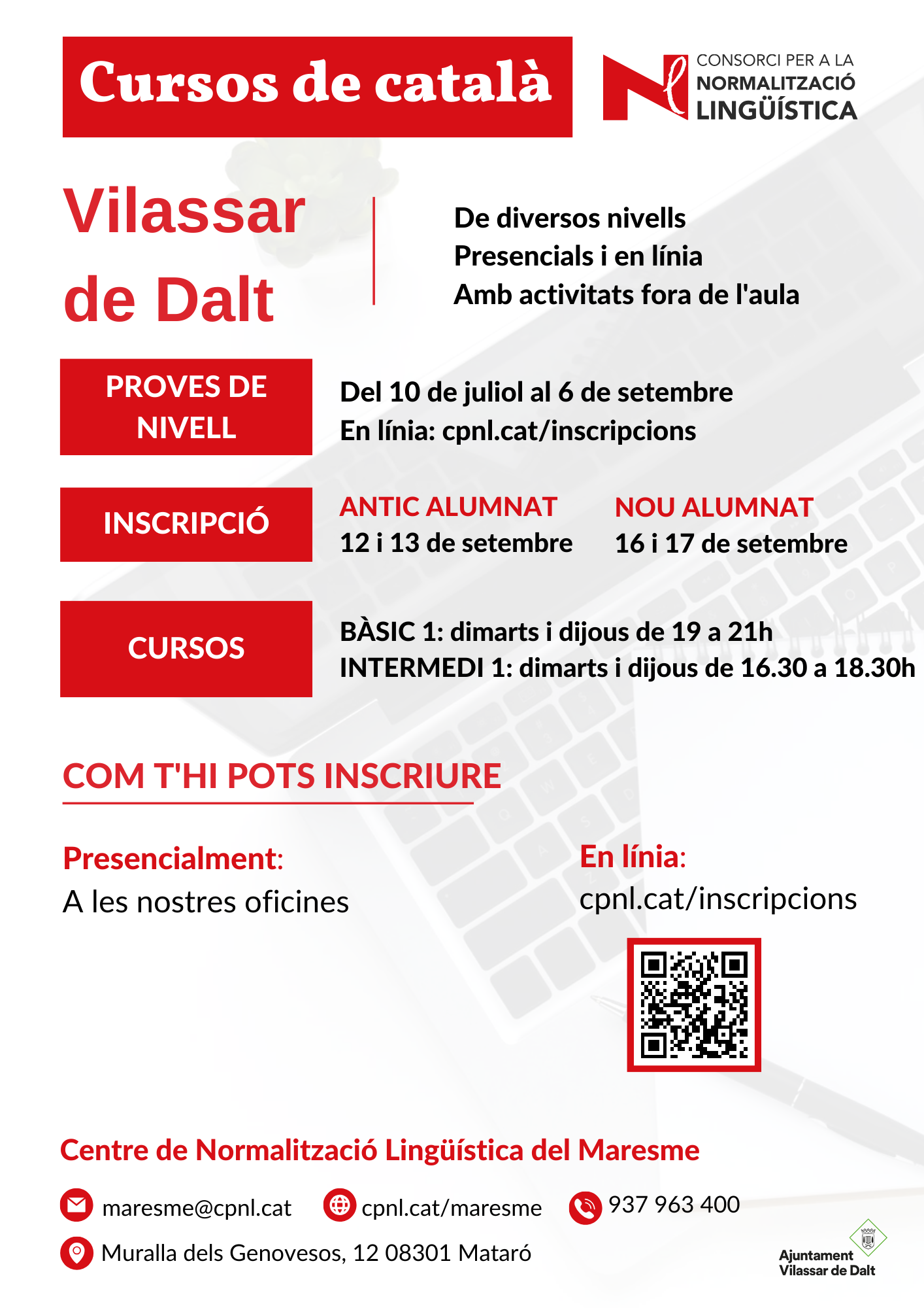 Nous cursos de català a Vilassar