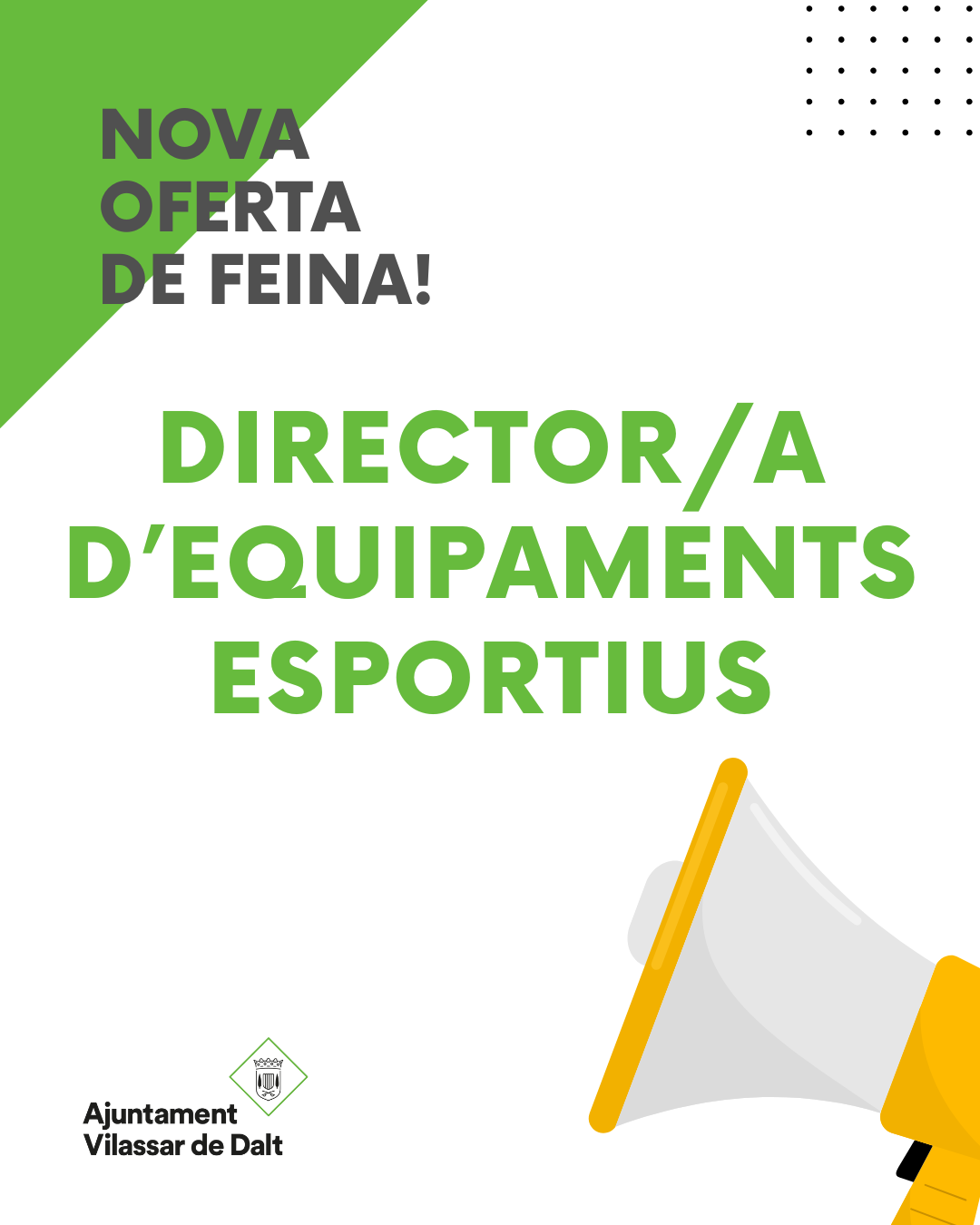 Nova oferta per cobrir el lloc de director/a d'equipaments esportius